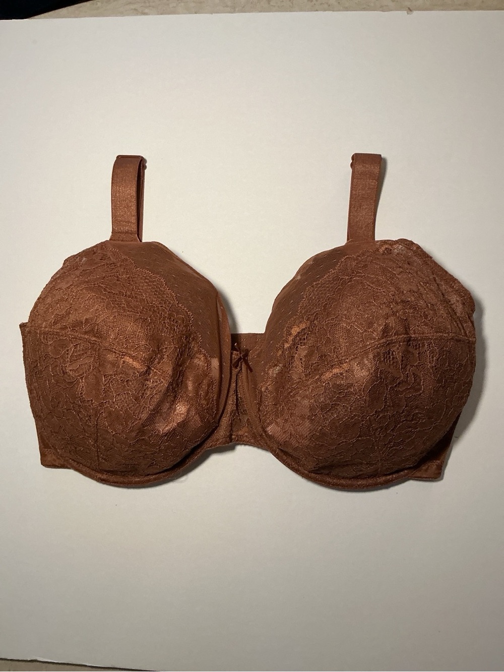 HSIA 36I Brown Lace Full Coverage Underwire Unlined Bra